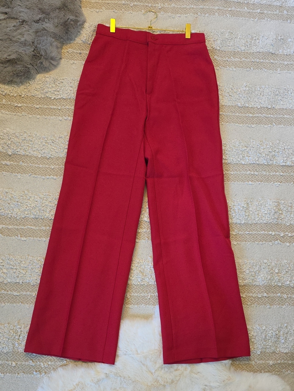 Vintage  Levi Strauss & Co Slim Wide-Leg High-Waist Dress Pants Red